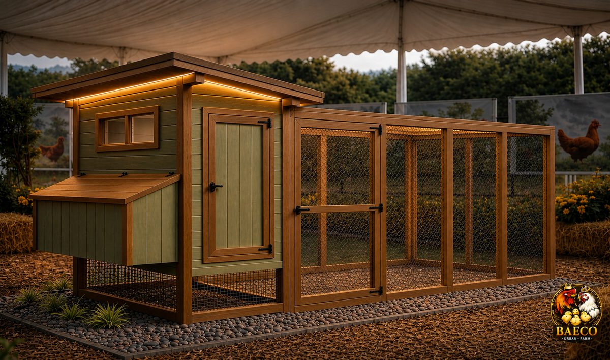 Volieră premium porumbei BAECO Urban Farm — lemn masiv tratat, lambriu gri antracit